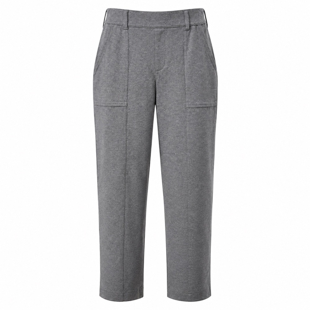 Lands End Starfish Straight Leg Knit Pants Gray Medium 10-12 Pocket Stretch